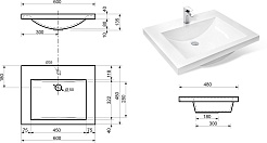 Misty Тумба с раковиной Галвер 60 подвесная белая – фотография-4